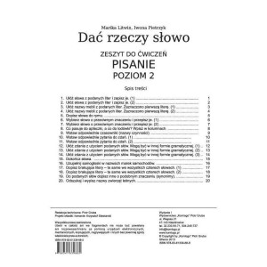 Dać rzeczy słowo. pisanie - poziom 2