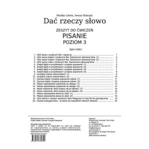 Dać rzeczy słowo. pisanie - poziom 3