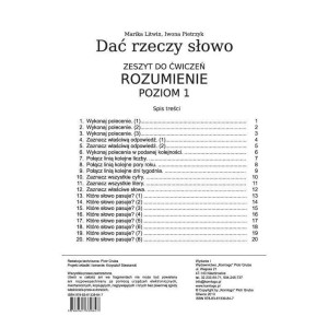 Dać rzeczy słowo. rozumienie - poziom 1