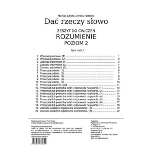 Dać rzeczy słowo. rozumienie - poziom 2