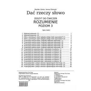 Dać rzeczy słowo. rozumienie - poziom 3