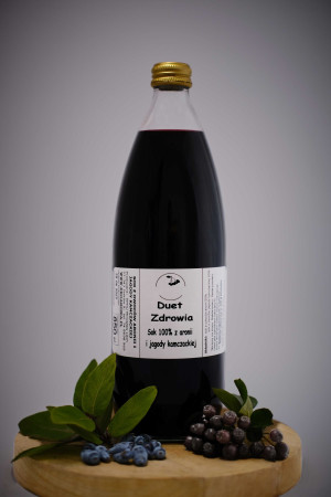 Sok 100% z owoców Aronii i Jagody kamczackiej - Duet zdrowia 850 ml