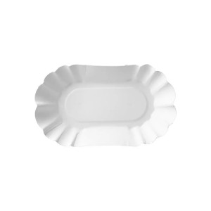 Tacki papierowe muszelki białe 10x17x3 | 50/250 szt