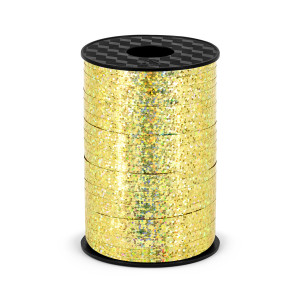 Wstążka plastikowa, złoty holograficzny 5mm/225m