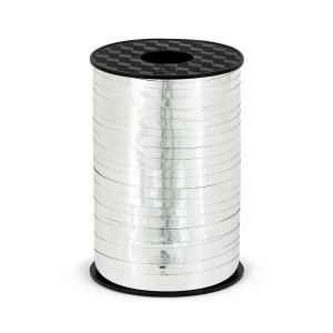 Wstążka plastikowa, srebrny, 5mm/225m