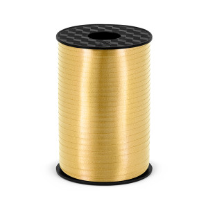Wstążka plastikowa, złoty matowy, 5mm/225m
