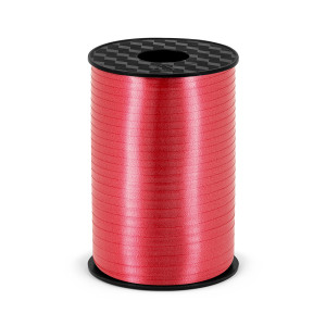 Wstążka plastikowa, czerwony matowy, 5mm/225m