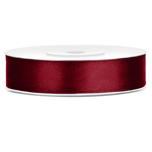 Tasiemka satynowa, bordo, 12mm/25m