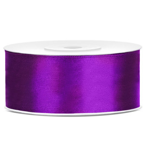 Tasiemka satynowa, purpura, 25mm/25m