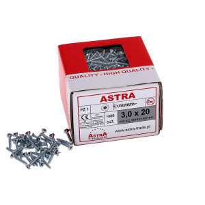 Wkręty uniwersalne ASTRA 3x20 - 1000 sztuk