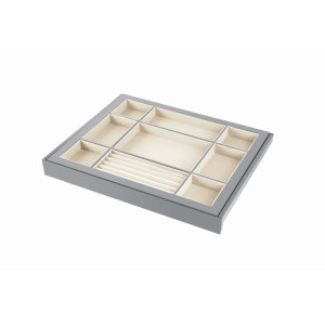 Szuflada z organizerem Royal 90 cm perłowo szara