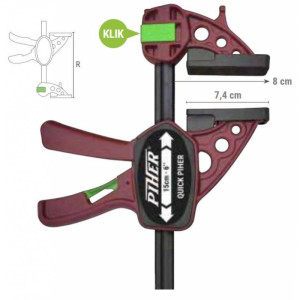 Ścisk Quick 30cm siła 150kg ramię 8cm szyna 19x6,3