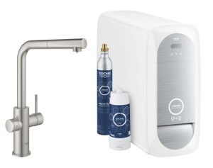 Zestaw startowy z wylewką w kształcie L Grohe Blue Home stal nierdzewna31539DC0