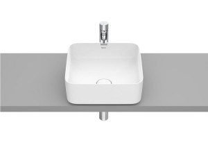 Umywalka nablatowa cienkościenna Roca Inspira 37×37 cm Square FINECERAMIC® biały matowy A327532620