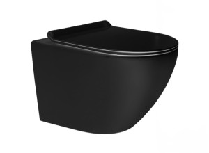 Miska WC z deską Slim soft close Bevisa Tavi Round 48 black matt 1750148BM