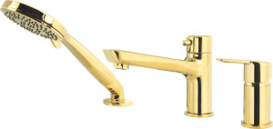 Deante Arnika Gold – bateria wannowa 3 otworowa złoty BQA_Z13M