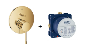 Podtynkowa bateria do obsługi dwóch wyjść wody Grohe Essence cool sunrise 24058GL1 + Uniwersalny element podtynkowy Grohe Rapido SmartBox 35600000