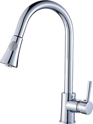 Bateria zlewozmywakowa stojąca z wyciąganą wylewką Laveo Daru chrom BLD_069D