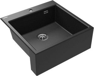 Zlewozmywak Deante Eridan farmerski grafik metalik granit 1K 600x610x214cm + osprzęt Space Saver Lux ZQE_G10K