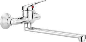 Bateria zlewozmywakowa Deante Lobo chrom ścienna BYU_080M