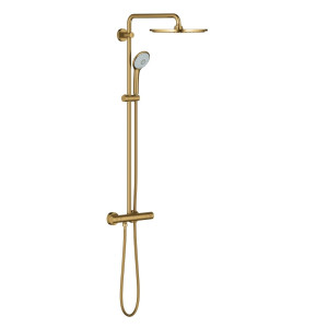 System natryskowy ze ścienną baterią termostatyczną GROHE Euphoria XXL System 310 Brushed Cool Sunrise 26075GN0