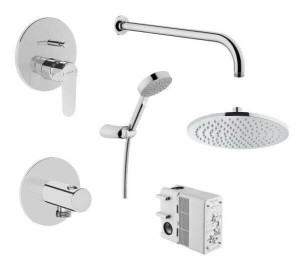 Zestaw prysznicowa z baterią podtynkową Vitra Root R chrom 6w1