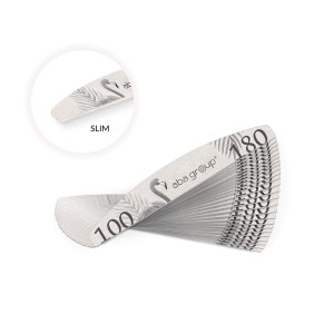 25 kusů Pilníků na nehty PLAMEŇÁK Aba Group PŮLMĚSÍC 100/180 SLIM