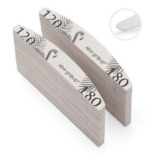 Aba Group Pilník na nehty PŮLMĚSÍC 120/180 SLIM – FLAMING, 50