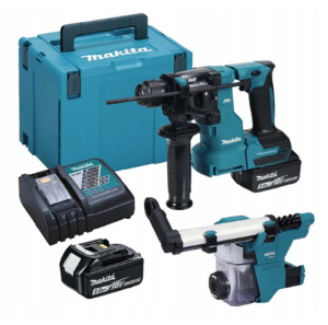 MAKITA DHR183RTWJ - Akumulatorowa młotowiertarka SDS-PLUS + system odsysania pyłu