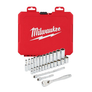 MILWAUKEE 4932464943 - Zestaw nasadek metrycznych 1/4" 28 cz