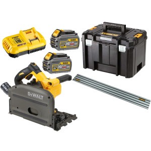 DeWalt DCS520T2R - Akumulatorowa pilarka tarczowa 165 MM z szyną prowadzącą 1,5 m