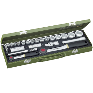 Proxxon PR23020 - Zestaw kluczy nasadowych 1/2''.1/4'' - 27 elementów