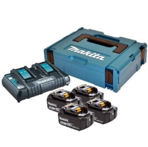 Makita 197626-8 - Zestaw zasilajacy - 4x akumulator BL1850 18 V/ 5.0 Ah + szybka ładowarka dwuportowa