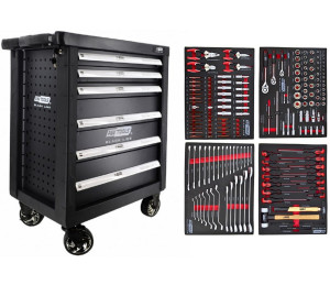 AwTools AW15100 - Szafka warsztatowa - 6 szuflad / z osprzętem - 177 elementów