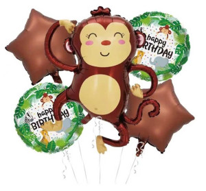 Balon foliowy małpka urodziny zoo BALON FOLIOWY MAŁPKA URODZINY