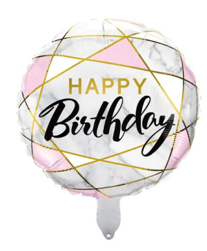 Balon foliowy HAPPY BIRTHDAY MARMUR