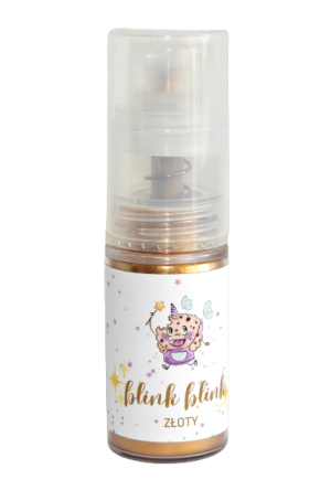 Barwnik spożywczy w proszku brokat złoty spray pompka pyłek Blink Blink 5g BARWNIK SPOŻYWCZY W PROSZKU brokat złoty spray POMPKA PYŁEK BLINK BLINK 5g