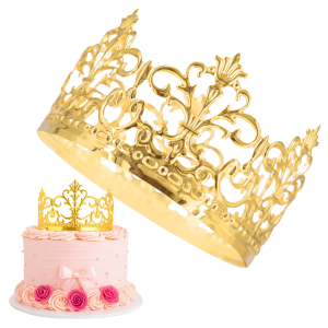Korona na tort złota tiara diadem dekoracja dla księżniczki 10 cm