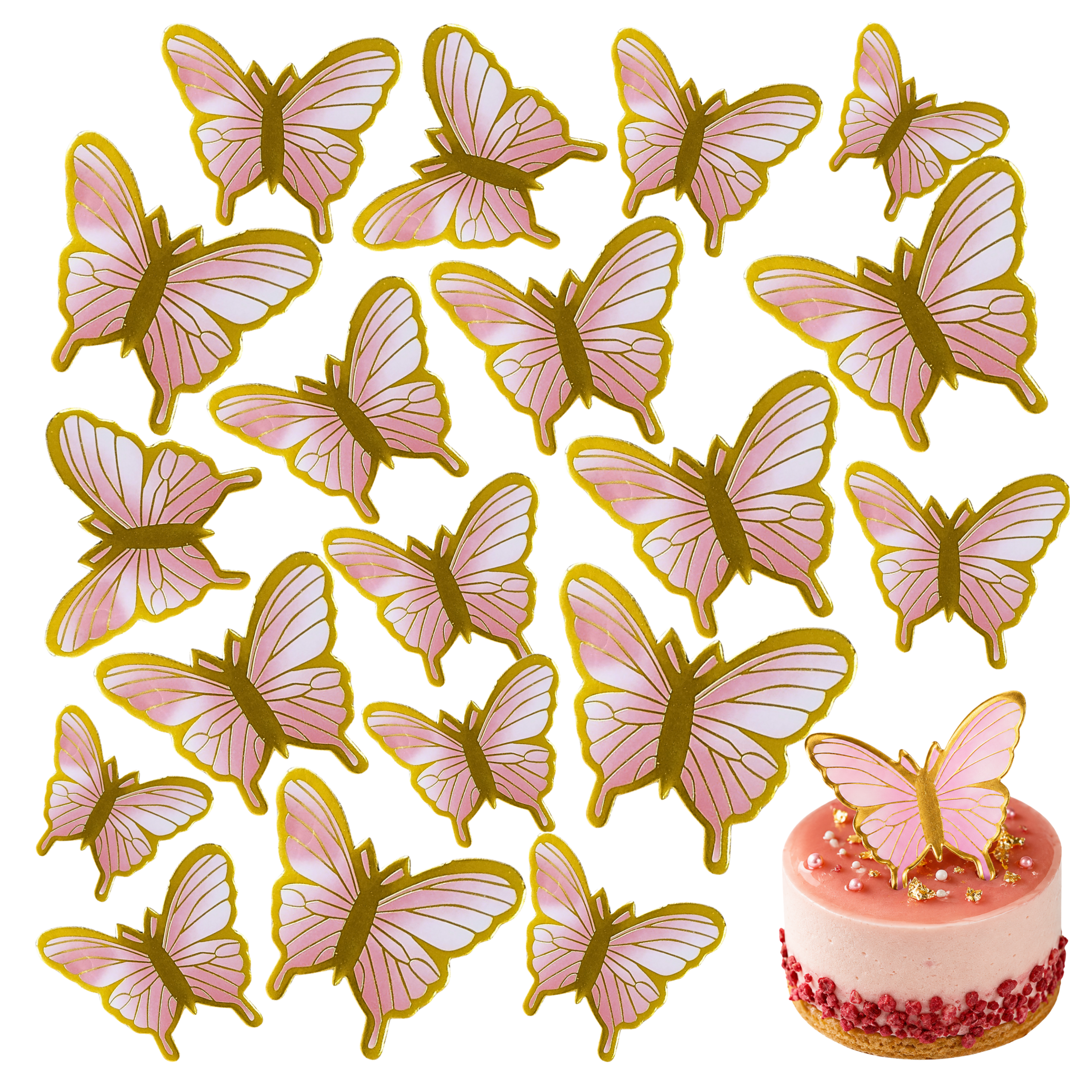 Topper na tort 20 sztuk motylki na roczek baby shower dekoracje urodzinowe
