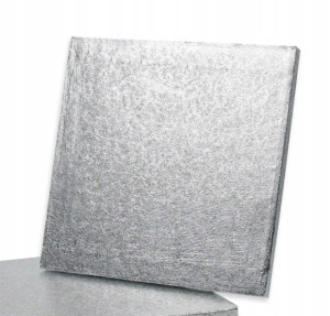 Podkład pod tort kwadratowy 36cm gruby srebrny podkładka pod tort trwały sztywny duży