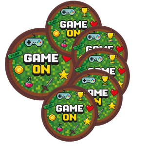 Talerzyki papierowe urodziny minecraft piksele 6 sztuk Talerzyki papierowe dekoracje urodzinowe piksele minecraft dla graczy