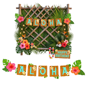 Baner hawajski aloha 135cm girlanda dekoracja wisząca na urodziny
