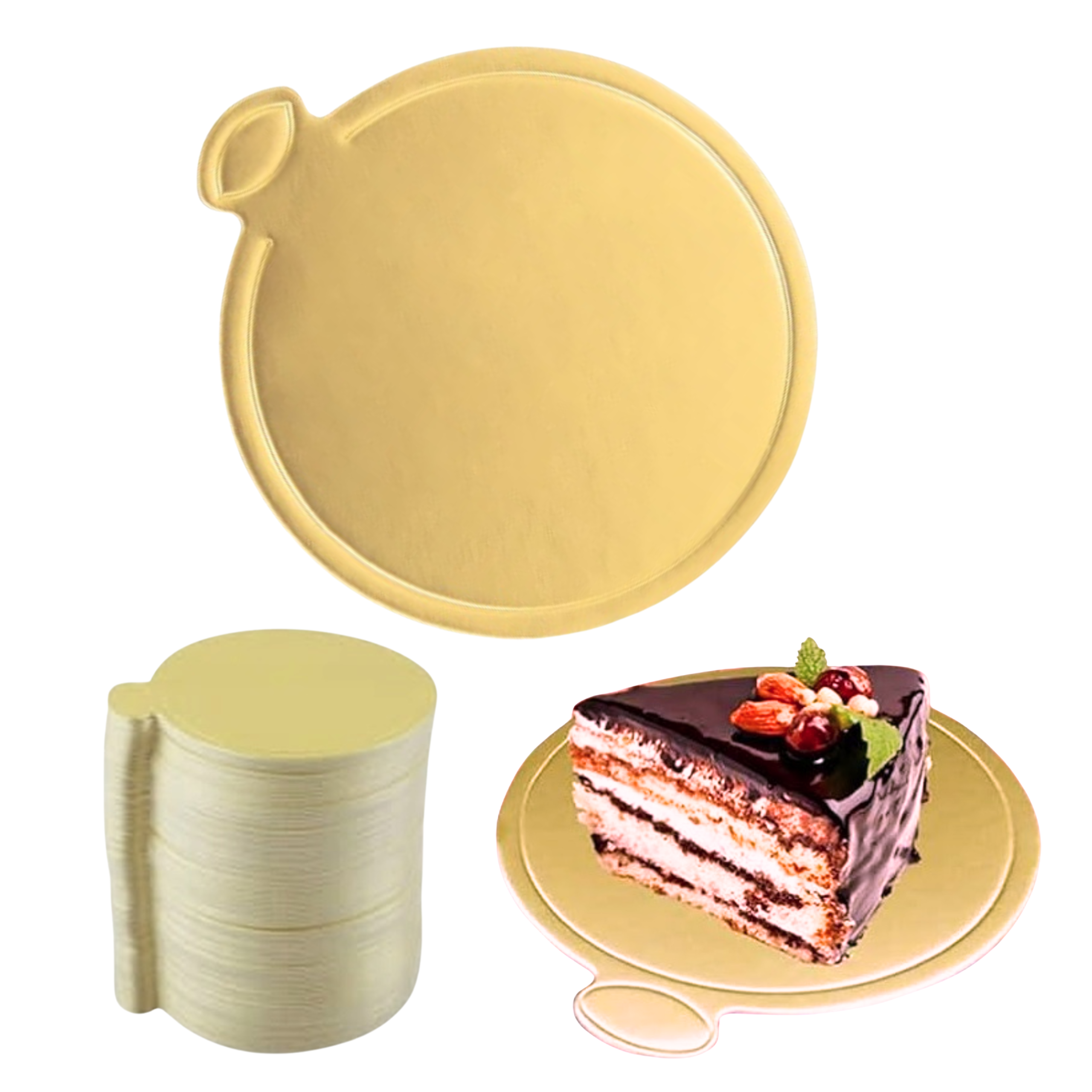 Podkład pod tort złoty okrągły monoporcje podkładka bankietówka 10cm 100 sztuk