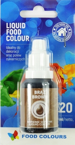 Barwnik spożywczy w płynie kolor brązowy 20 ml
