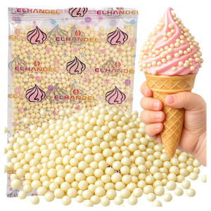 Posypka na tort lody 40g chrupki ryżowe w czekoladzie białe kulki na babeczki
