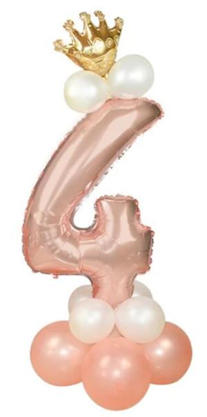Zestaw balonów dekoracja 4 urodziny rose gold korona przyjęcie dekoracja ZESTAW BALONÓW DEKORACJA 4 URODZINY ROSE GOLD KORONA PRZYJĘCIE DEKORACJA