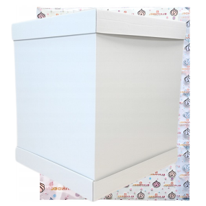 Pudełko na ciasto opakowanie karton na tort chrzest wesele biały wysoki 32,5x 32,5x 45 1szt
