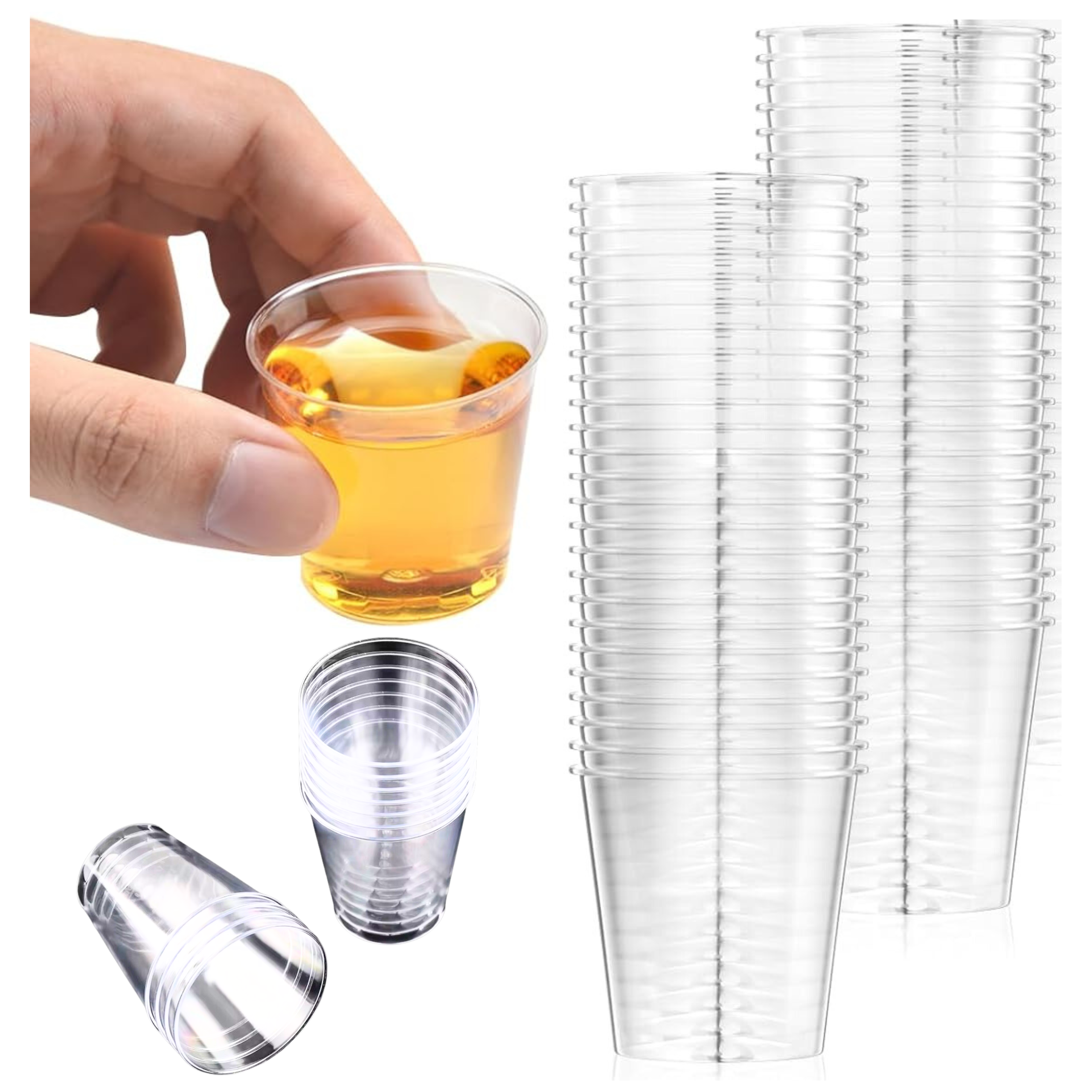 Kieliszki plastikowe przeźroczyste do wódki nalewki szoty 40ml 50szt Kieliszki plastikowe przeźroczyste do wódki nalewki szoty 40ml 50szt