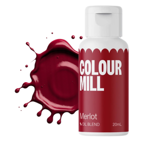 Barwnik olejowy do mas tłustych kremu czekolady czerwony merlot colour mill 20ml