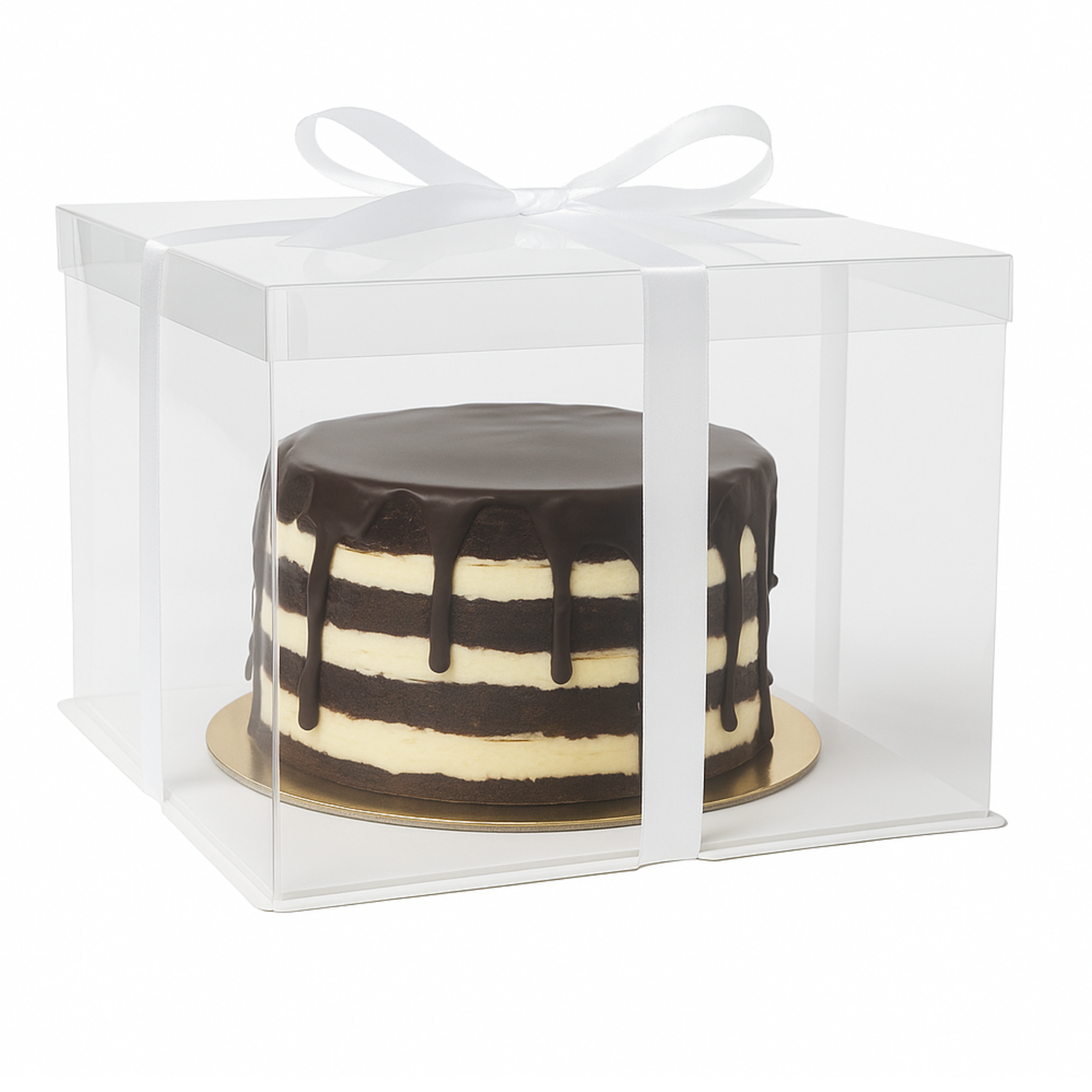 Opakowanie pudełko karton na tort ciasto chrzest wesele z okienkiem z wstążką 30x30x15cm 1szt Opakowanie pudełko karton na tort ciasto chrzest wesele z okienkiem z wstążką 30x30x15cm 1szt